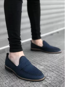 Mocasini barbati albastri, tapla subtire, piele eco, comozi 12219 N0-3